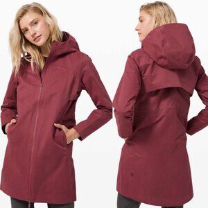 Lululemon Rain Rebel Jacket Size 2 Waterproof Coat Chianti Red NEW NWT Rflective